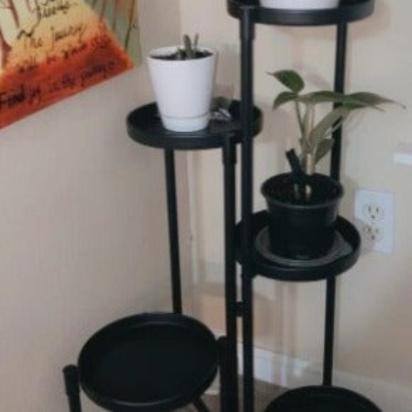 5 Tier Metal Plant Stand for Indoor Outdoor, Foldable Corner Tall Plant Stand - Picture 1 of 1